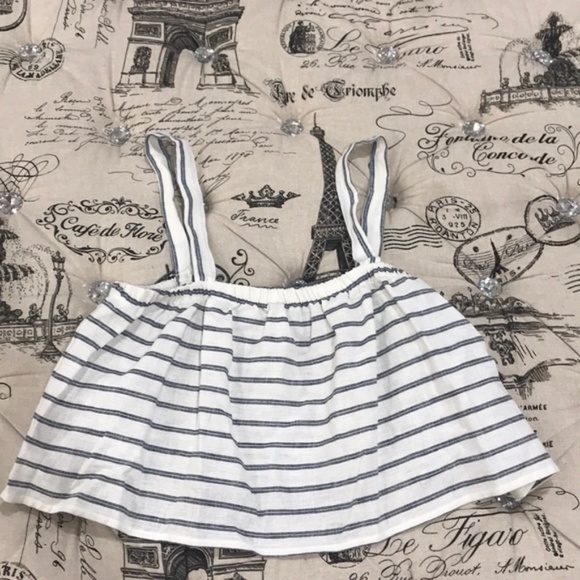 Ten Sixty Sherman Linen Stripe Tank Crop Top - Picture 2 of 5